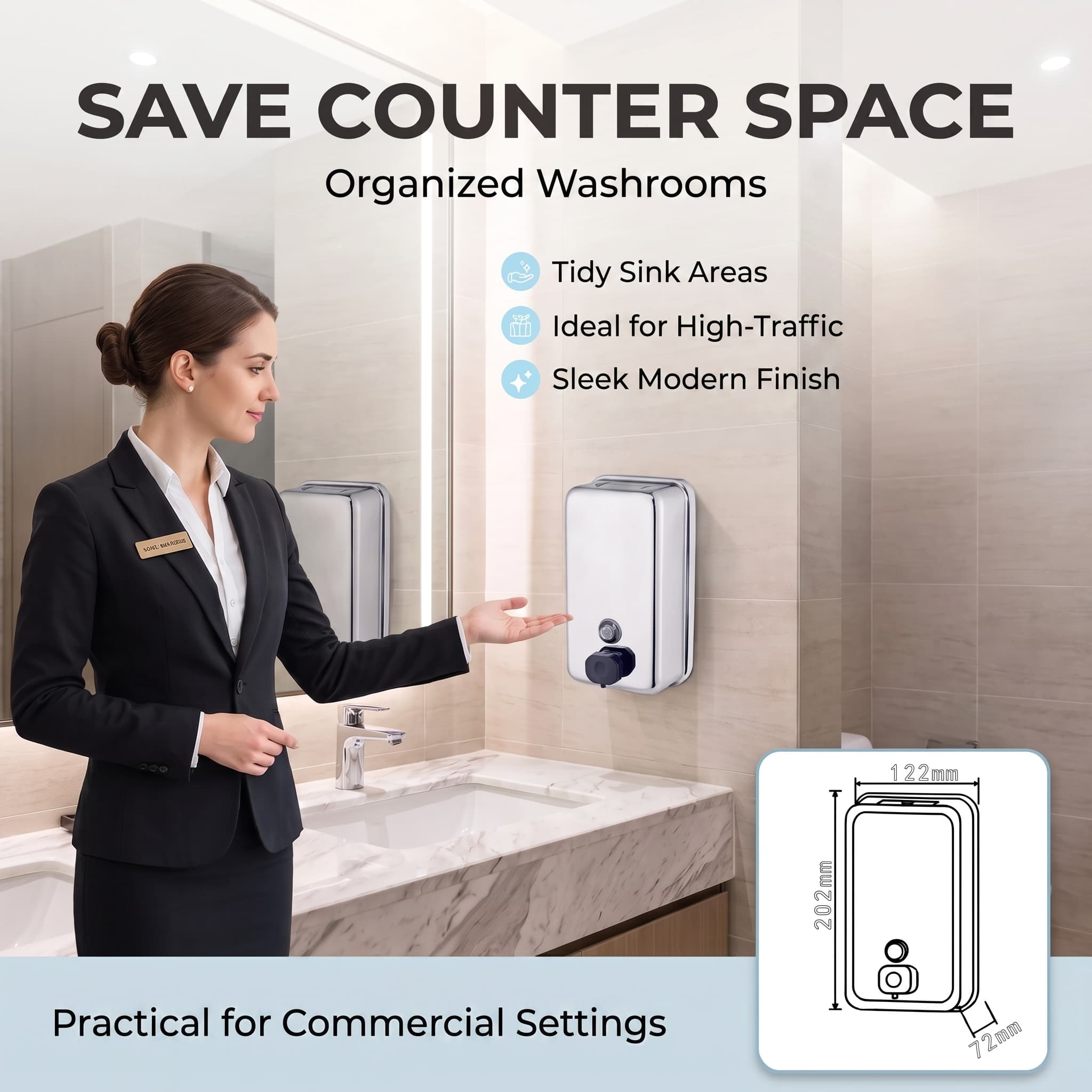 stainless steel soap dispenser